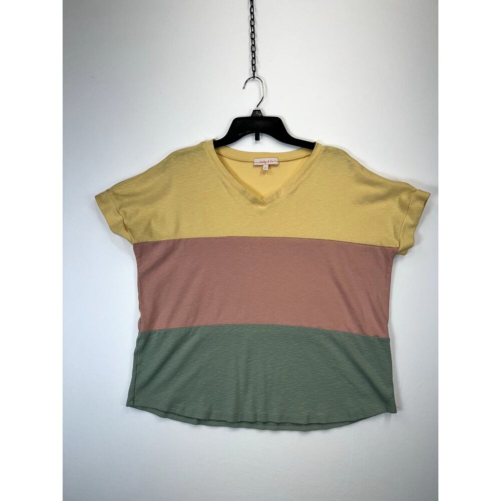 Hailey & Co T-Shirt Women’s Medium Blocked Cotton Blend